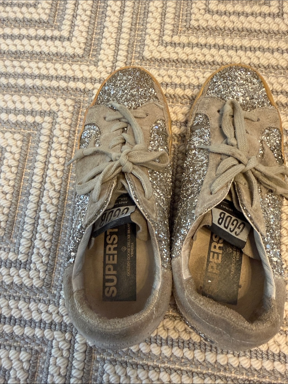Golden Goose Silver Glitter Low-Top Sneakers - Picture 4 of 5